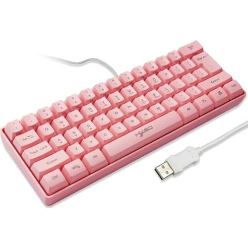 Wired gaming keyboard, RGB backlit ultra-compact mini keyboard, waterproof mini-compact 61-key keyboard, suitable for PC/Mac gam