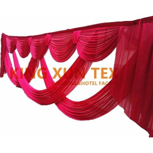 Colorful Ice Silk Backdrop Swag Drape Valance For Stage Background Backdrops Decoration