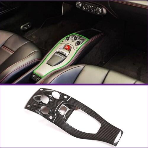 Real Carbon Fiber Gear Shift Button Cover Decoration Sticker For Ferrari 458 2011-2016 Car Console Panel Shift Switch Cover Trim