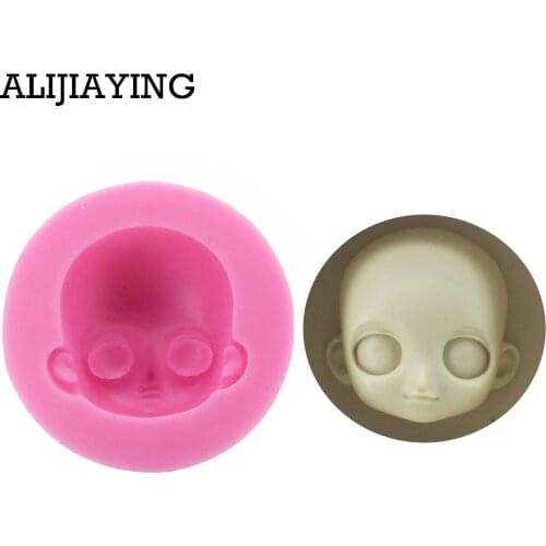 M0920 Baby Face Silicone Mold Chocolate Polymer Clay Craft Molds Handmade Craft Dolls Face Mold Sugar craft Mould Baking Tools
