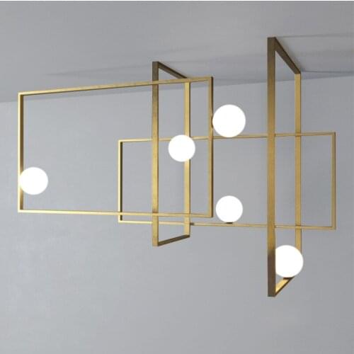 Post modern Rectangles G4 LED pendant light hanging lamp bedside metal Luminarias Foyer Minimalism Indoor lighting fixtures new