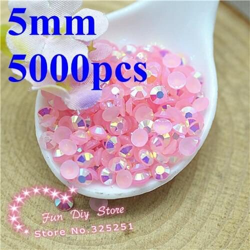 SS20/5mm 2000pcs Resin Jelly light pink 14 facets Flatback Rhinestone |Garment Rhinestones