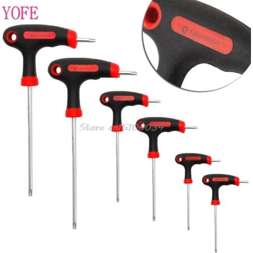 T-Handle Grip Torx & Hex Allen Key Screwdriver Driver Tool T10/15/20/25/30/40 S08 Wholesale&DropShip