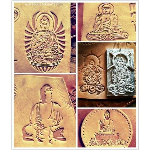 Buddha series pattern Hand-work unique design leather working tools carving punches stamp craft leather with leather carving too