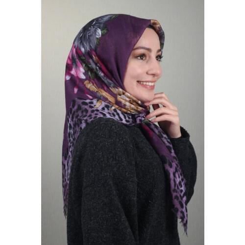 VERTU PATTERNED LINEN FLAMLI SCARF-DESEN-29-RENK-16