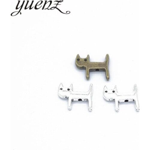 YuenZ 25pcs Cat Charms Antique Silver color Beads Fit Bracelets Necklace Jewelry Making DIY Accessories 12*11mm D965