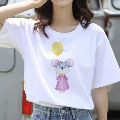 Women Ullzang Geometric Colorful Balloons T-shirt Harajuku T Shirt Funny Cartoon Graphic Tshirt 90s Fashion Top Tees Female