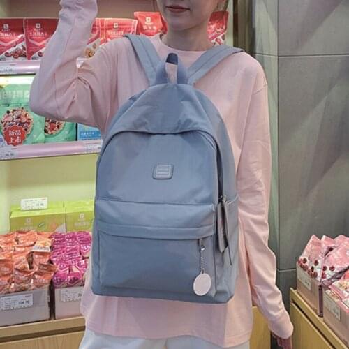 2021 Womens Backpack Contrast Color Mochila Simple Style Girls Student School Bag Canvas Bookbag Large Capacity All-match Bag