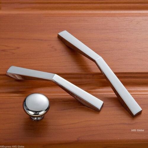 Modern Simple Furniture Hardware Zinc Alloy Black Chrome Cabinet Knobs for Furniture Cabinet Cabinet Door Drawers