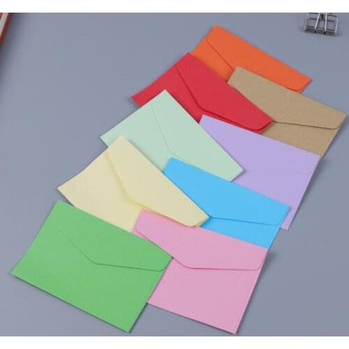 10Pcs/lot Candy Kraft Paper 14 Colors Blank Envelopes Greeting Cards Mini Envelopes Gift Envelope