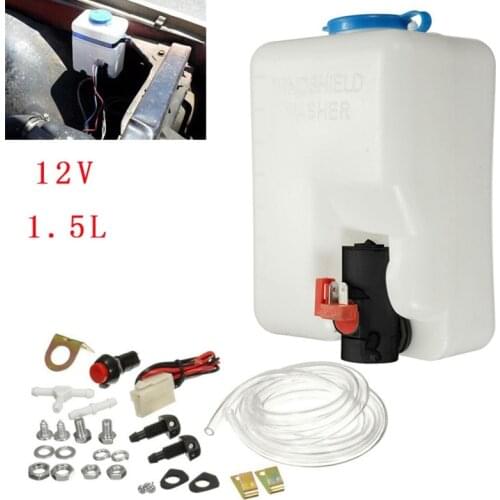 12V 1.5L Universal Car Windshield Washer Bottle Kit Jet Switch Clean Tool Windshield Wiper Assembly