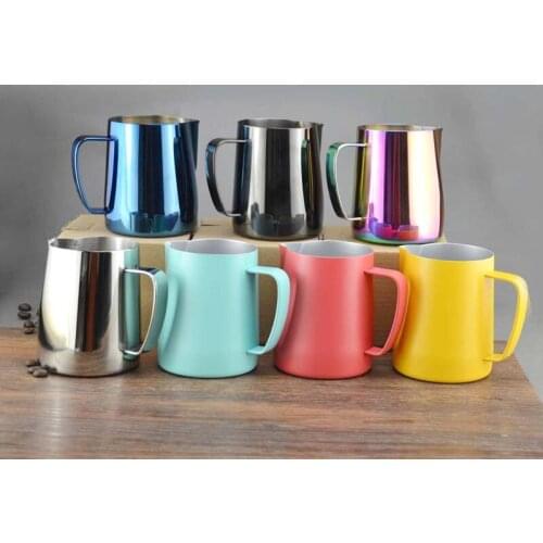 304 Stainless Steel Coffee Pitcher Barista gear 350ml 600ml Latte Art