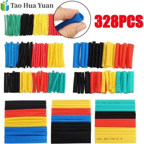 New Material 328pcs Heat Shrink Tube Kit Shrinking Assorted Polyolefin Insulation Sleeving Heat Shrink Tubing Wire Cable 8 Sizes