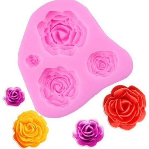 3D Fondant Mold Rose Flower Silicone Mould Chocolate Candy Molds Cookies Pastry Biscuits Cake Baking Tools Cake Decorating Tools