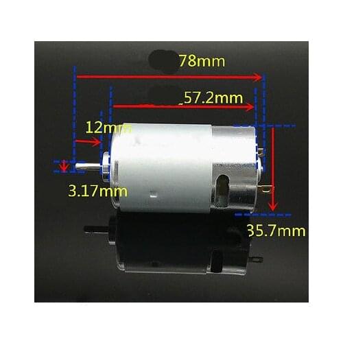555 24V 9000RPM High Torque 35mm Dia Cylinder permanent magnet Mini DC Motor