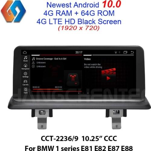 64G Android 10.0 Screen for BMW 1 series E81 E82 E87 E88 CCC Car Multimedia GPS Navigation Support OEM iDrive BT Camera PDC SWC
