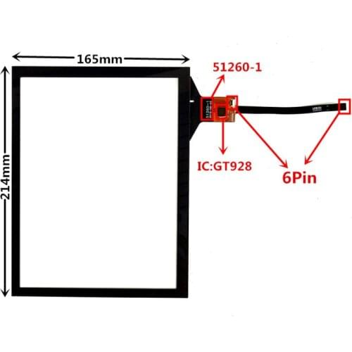9.7 inch GT911 51260-1 W104DR-51270 Capacitive Touch Digitizer for Car DVD GPS navigation multimedia Touch screen panel Glass