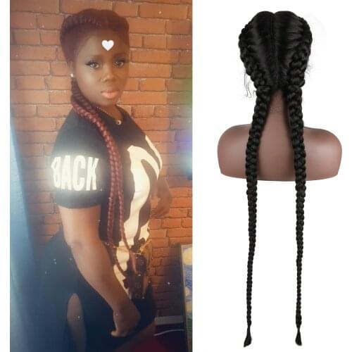 Akono 28 inches 360 Lace Braided Wigs for Black Women Twist Braids Wig Synthetic Lace Frontal Wigs with Baby Hairs Woman Wigs