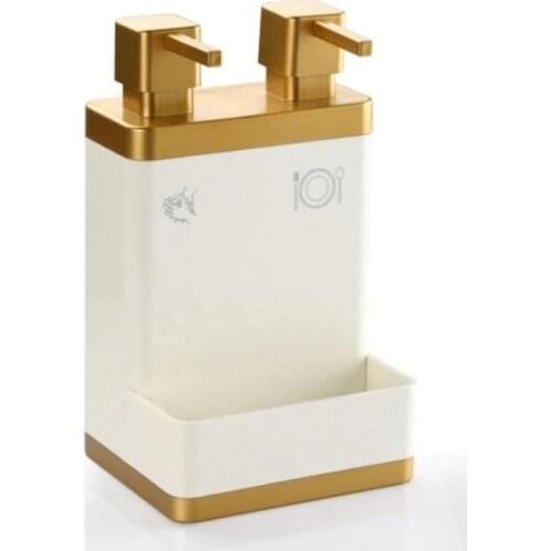 Azra Acrylic Double Pump Liquid Soap Holder Gold 1369