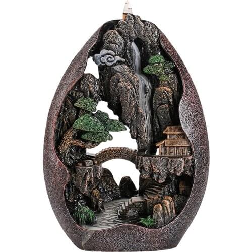 High Mountain Flowing Water Backflow Incense Burner Large Size Sandalwood Stove Incense Home Indoor Agarwood Incense Burner