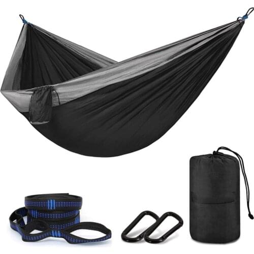 Camping Hammock Double & Single Portable Hammocks,Lightweight Nylon Parachute Hammocks for Travel,Beach,Backyard,Patio,Hiking
