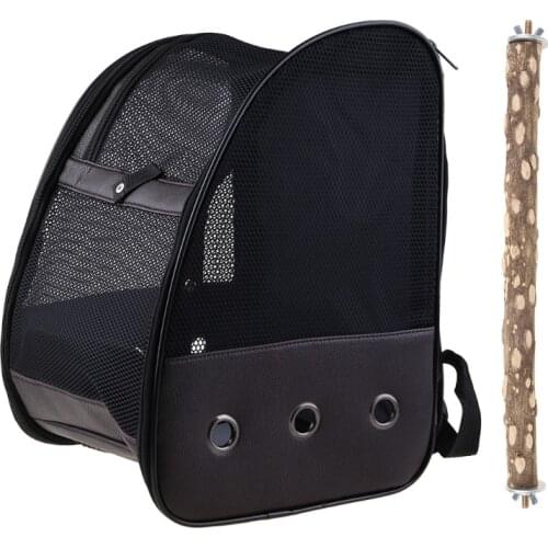 T3EC Bird Cage Breathable Carrier Backpack Foldable Lightweight Outdoor Travel Multi Purpose PU Mesh Pet Parakeet Parrot Bag