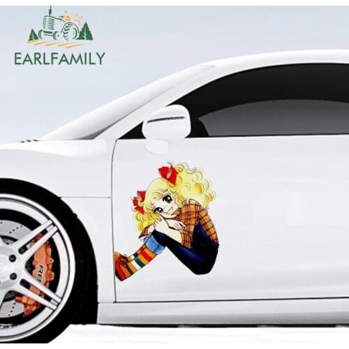 EARLFAMILY 43cm x 38cm for Candy and Terry Anime Personality Car Stickers Waterproof Sunscreen Decals Camper SUV Decoration