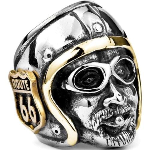 FDLK Hiphop Locomotive 66 Motorway Male Finger Rings Gothic Helmet Smoking Air Force Pilot Men Punk Ring Accesorios Mujer