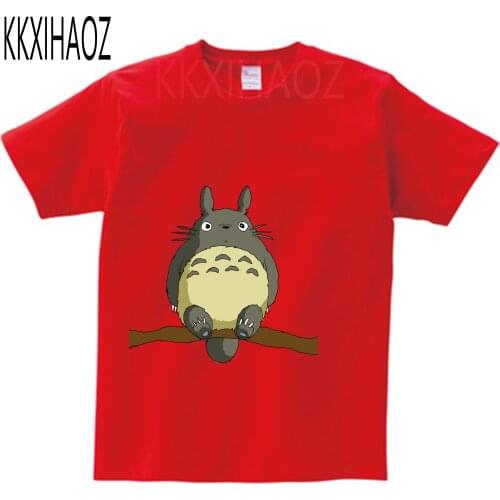 Boys T Shirt Girls Kids Children Cotton Clothing Short Sleeves Summer Totoro Print Cartoon Tee White Black Red Yellow Blue Tops
