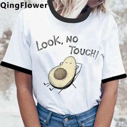 Korean Style Avocado Cute Anime T-shirt Women Harajuku Kawaii Print T Shirt Funny Cartoon Ullzang Tshirt Graphic Top Tees Female