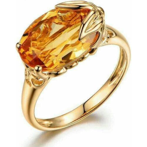 Huitan Square Yellow Series Stone Women Rings Simple Minimalist Pinky Accessories Ring Band Elegant Engagement Jewelry Rings