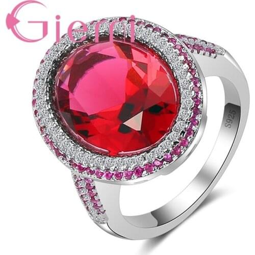 Classic Round Cut Large 925 Sterling Silver Crystal Jewelry Shiny Engagement Anel for Women Famle Birthday Gifts Top-Rated