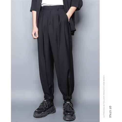 Customized 27-46 NEW mens clothing Spring drape loose lantern Leggings trend Hello wide leg Ninth pants