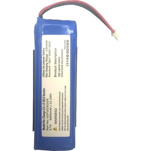 1pc 3.7V 6000mAh / 22.2Wh GSP1029102R Lithium ion polymer battery for JBL Charge 2 Charge 2+ Charge 3 2015 Version Battery