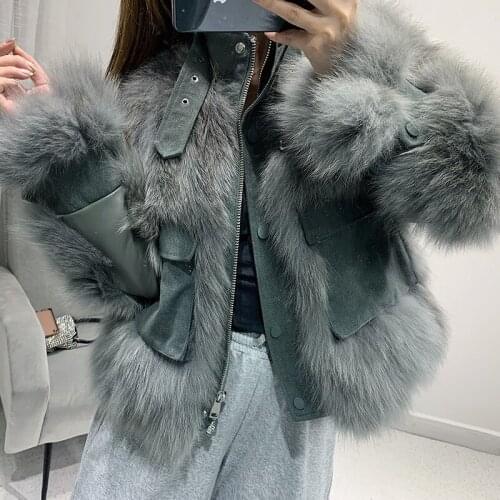 Fashion Super Quality Real Fox Fur Coat Autumn Winter Female Jacket Vintage Elegant Womens Clothing Mulheres Casacos Zjt1641