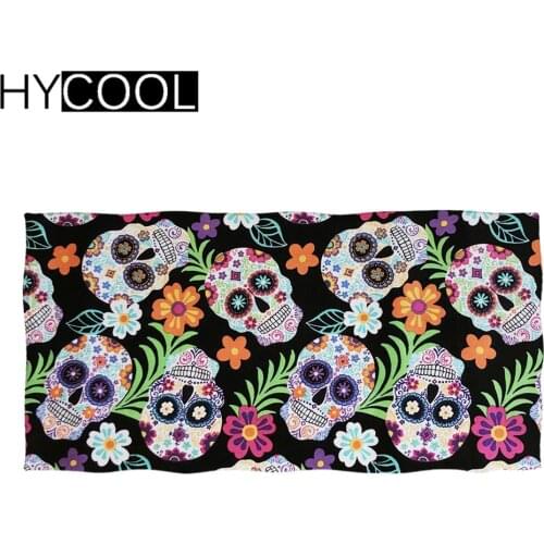 Sugar Skull With Flower Pattern Print Soft Bath Towels Summer Gothic Style Beach Swim Towels Absorbing Comfort Robe Blankets