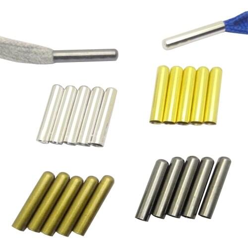 200 PCS Seamless Metal Shoelaces Tips Head Replacement Repair Aglets DIY Sneaker Kits 4x20mm