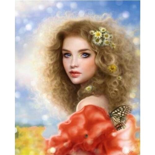 Young beauty - new full Diy diamond painting kit 3D cross stitch Square Diamond embroidery Diamond Mosaic Crafts gift A5441R