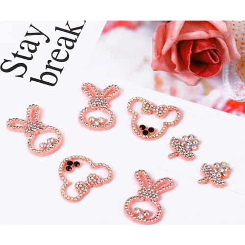 New DIY Non-woven Patch Color Hollow Cute Animal Bunny Bear Flower Non-woven Fabric Rhinestone Clothing Accessories