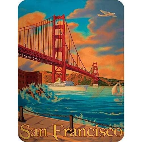 New Metal Tin Sign Paiting Sign Retro Art Metropole San Francisco Home Bar Club Wall Decoration Signs