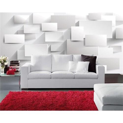 Wholesale Modern Block Grid 3d Wall Mural Wallpaper for Living Room TV Sofa Background 3d Photo Mural Papel de parede Home Decor