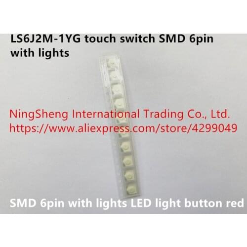 Original new 100% LS6J2M-1YG touch switch SMD 6pin with lights LED light button red