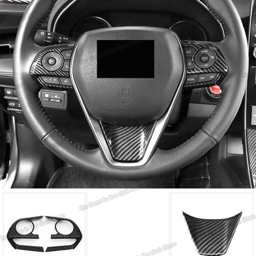 Carbon Fiber Abs Car Steering Wheel Trims for toyota RAV4 XA50 2019 2020 2021 2022 Accessory button decoration RAV 4