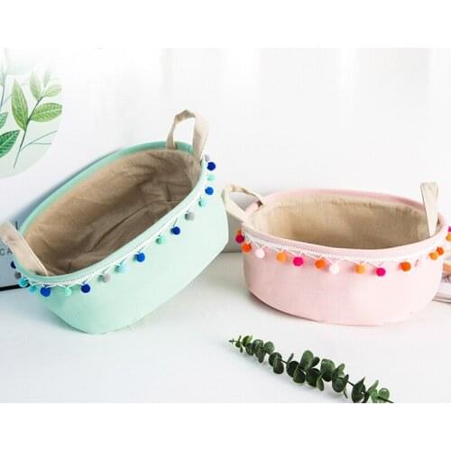 Tassel Oval thickened double-layer storage barrel storage basket laundry basket laundry basket folding laundry basket diameter