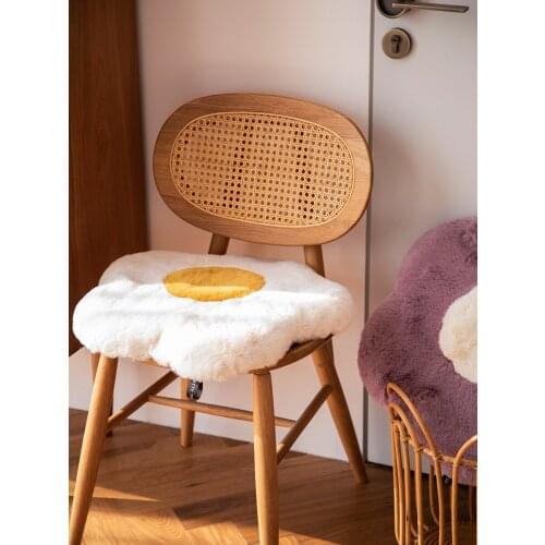 Nordic Rabbit plush cushion memory cotton duo poached egg thickened warm tatami cushion