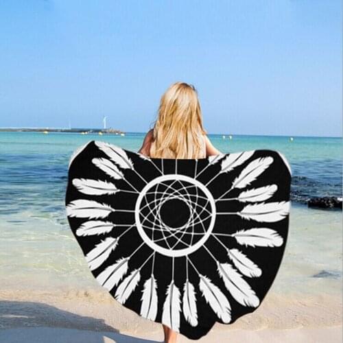 Colorful Printed 150*150cm Microfiber Yoga Towel With Tassel Beach Towel Drying Washcloth Swimwear Shower Towel Home Textile