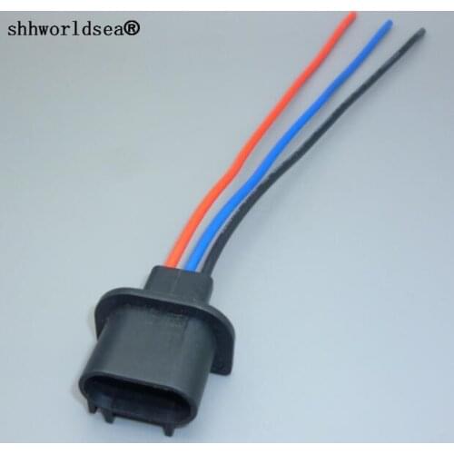 Shhworldsea 1/2/5/10/100pcs hot sale PLASTIC 9008 H13 socket,9008 H13 bulb holder,9008 H13 connector male