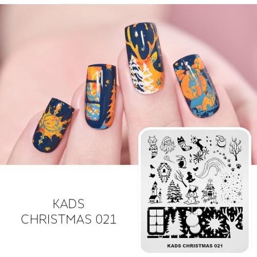 Christmas & Halloween Nail Stamp Plate Winter Snowflake Elk Pattern Nail Art Template Pumpkin Bat Image Design Stencil Plate