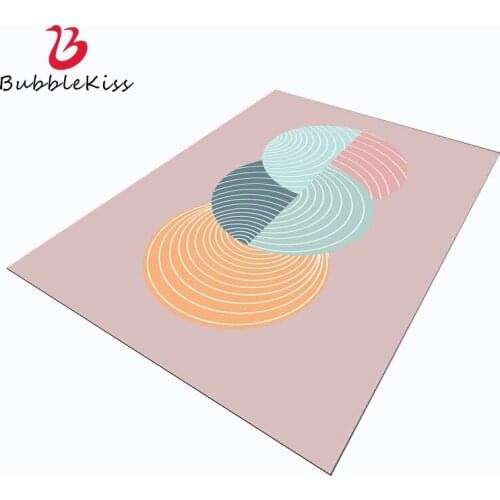 Bubble Kiss Pink Nordic Styele Carpet for Home Living Room Customized Geometric Pattern Rugs for Bedroom Non-slip Bedside Carpet