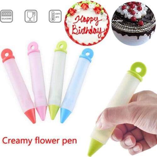Silicone Food Writing Pen Chocolate Cake Decorating Tools Cream Cup Icing Piping Cake Cookie Ice Cream Decorating Pens